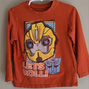 Transformers orange long sleeved tee shirt